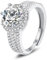 Aolcev Verlobungsring Damen Ringe Frauen 3 Karat Ring Silber 925 Damen Moissanit Engagement Offen Verstellbar Glänzend Cubic Mit Zirkon für Frauen Promise Ring Damen Eheringe(Einstellbare 5-10mm)