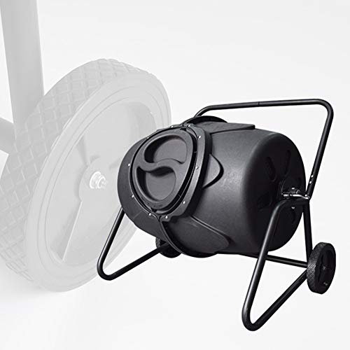 FBHappiness 50-Gallon Outdoor Compost Tumbler on Wheels: Efficient Garden Waste Bin for Grass, Kitchen Scraps, and Fertilizer Production