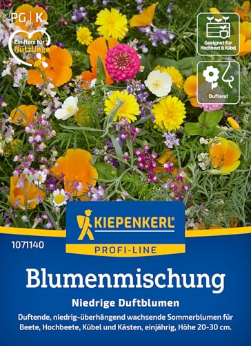 Kiepenkerl Blumensamen-Mischung Niedrige Duftblumen 1071140, Blumensaat | Duftende und bunte Blumenmischung für Artenvielfalt, Blumenwiese, kompakt