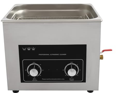 15L Ultrasonic Cleaner with Heater and Timer Sonic Cleaner with Knob Control to Set Cleaning Time (0-30 Min) and Cleaning Temperature (68-176 °F) for Jewelry Denture Metal Parts etc