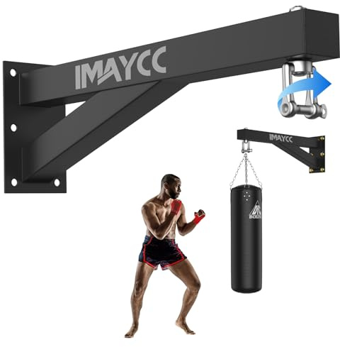 IMAYCC Neu Boxsack Halterung, Hochbelastbare Boxsack Wandhalterung, Strapazierfähige Konstruktion für Zuhause oder Fitnessstudio, Geeignet für Kickboxingsack, MMA-Säcken usw. Punch Bag Wall Mount