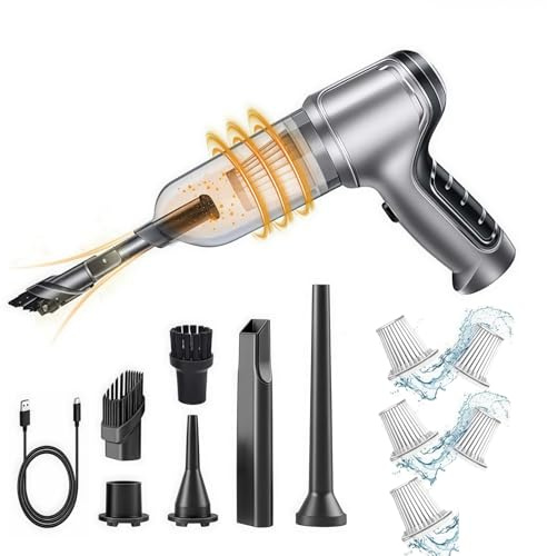 CASA Corner Aspirateur Vortex Compact Pro sans Fil Compact 12000PA, Puissant et léger, avec Filtre Lavable, 5 filtres 1 Sac EVA idéal pour Voiture et Maison
