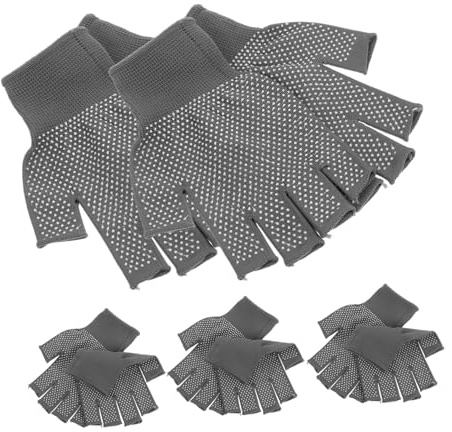 TOBBOMEY 5paare Arbeitshandschuh Für Herren Und Damen Rutschfeste Winterhandschuhe Fingerlose Strickhandschuhe Mit Touchscreen-funktion Atmungsaktive Halbfingerhandschuhe Für Autofahrer