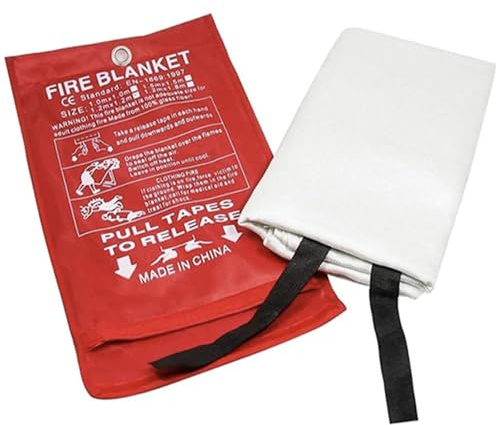 Fire Blanket Large 70 * 78 Inches – A-Grade Survival Blankets 180 * 200 cm - Emergency Thermal Sheet – Fibreglass Fire Retardant Blanket – FireproofSuppressant Cover – First Aid Rescue Tool for Home