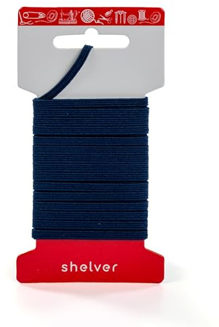 Bande élastique plate (bleu marine, 4 mm)