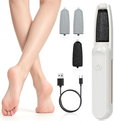 AOOSA Pedicure Elettrico Professionale Pied, Ricaricabile Type-C & 3 Velocità Regolabile Rimozione Dei Calli Elettrico con 4 Rullo Ricambio, per Pedicure Strumenti, Pedi Piedi Cura per Pelle Morta