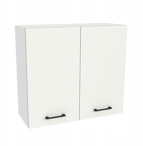 Laclar Eck-Hängeschrank Capri 80x72x32 cm - Küchenschrank mit Soft-Close Tür -Einlegeböden - Laminat 16 mm - Selbstmontage Küchenmöbel - modern - Wandmontage -praktisch, langlebig - Weiß Matt/Weiß