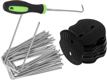 Levemolo Piquets U U pour Jardin Agrafes Sol Rigides pour Fixation Bâche Membrane et Bordure Clous de Terre Lourds pour Paillage et Barrière de Jardin