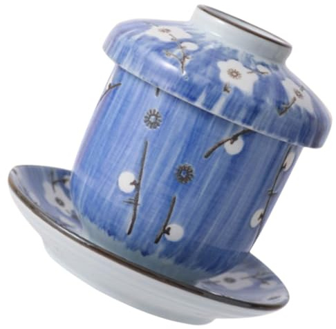 SHINYPASING Ensemble 1 Cocotte en Céramique Japonaise Forme Nid D’oiseau Couvercle, Bol Vapeur pour Ragoût et Œufs, Ustensile la Cuisine Multifonction, Pot Service Dessert, Adapté Cuisson