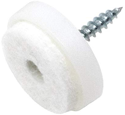 Adsamm® / 100 x feltrini con vite/bianchi/Ø 24 mm/tondi/scivoli in plastica con vite e base in feltro/piedini protettivi per mobili Adsamm® Quality