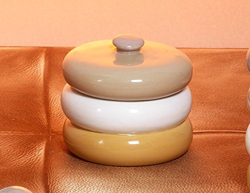 Paben - 4 cajas de regalo de 7,7 cm de porcelana, tricolor, caja de regalo de almendras