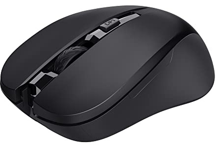 Trust Mydo Ratón Inalámbrico Silencioso, Receptor Micro USB Plug and Play, RF 2.4GHz, Ratón Óptico con Velocidad Ajustable, Wireless Mouse para Ordenador Portatil, PC, Macbook - Negro