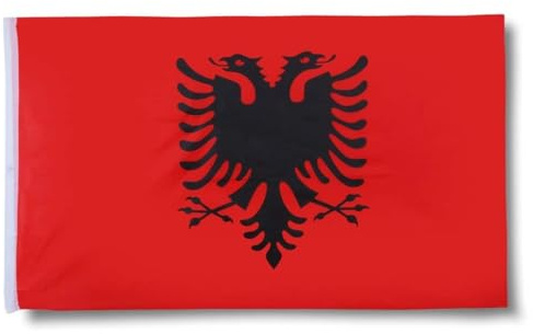 Sonia Originelli XXL Flagge Fahne Fan Fussball mit Tunnelöffnung zum Hissen ca. 160 x 240cm Farbe Albanien