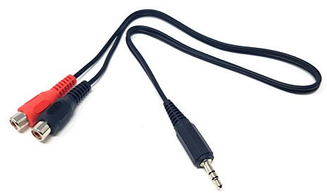 Maincore 50cm long Mini Jack 3.5mm to 2 x RCA Phono Sockets Plug Extension Y Adapter AUX Cable Cord Splitter Extender Lead (2x RCA Phono Female to 1x 3.5mm Stereo Male Jack)