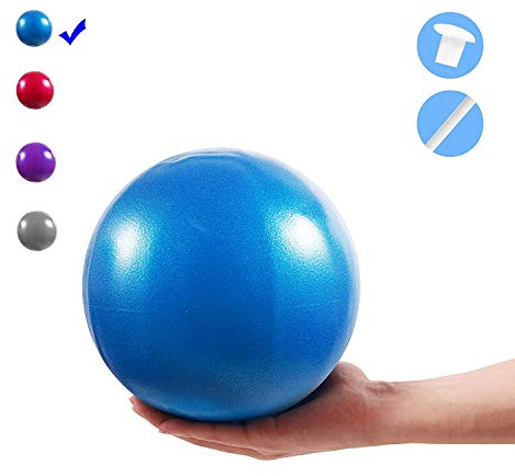 Vaupan Mini ballon d'exercice de 22,9 cm avec paille gonflable pour yoga, pilates, stabilité, barre, physiothérapie, étirements et entraînement de base, améliore l'équilibre, la force
