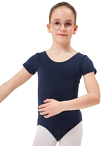 tanzmuster Ballettanzug Mädchen Kurzarm - Sally - Gr. 92-170 - aus weicher Baumwolle - Ballettbody Kinder Ballett Trikot