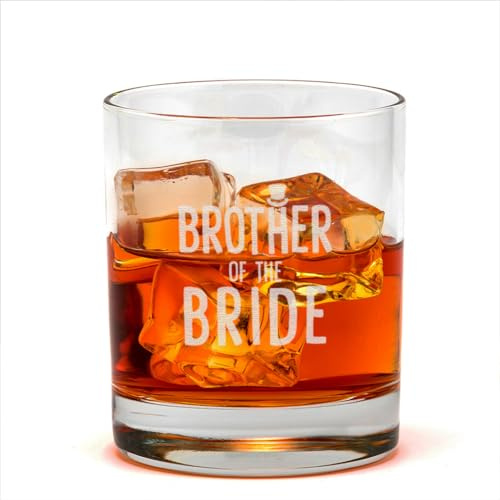 Dust and Things Brother of the Bride Whiskey Tumbler - Brother of the Bride Wedding Gifts - Wedding Party Gifts - 300ml/10oz Old Fashioned Glass