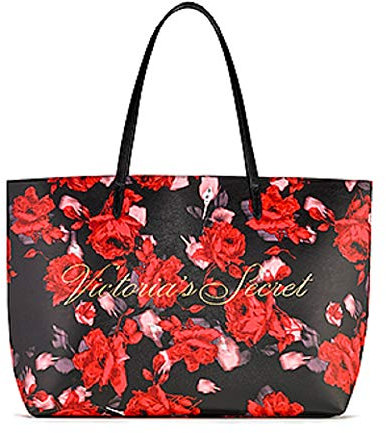 Victoria's Secret 2019 Einkaufstasche, groß, rotes Blumenmuster