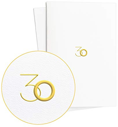2er Set Geburtstagskarten 30 Edel mit Goldfolienprägung, Glückwunschkarte oder Geschenkidee zu Jubiläum oder Jahrestag, E08