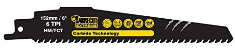 SabreCut 1pc SCRS940HM 152mm 6 TPI S940HM Metall Säbelsägeblätter | Wolframcarbid-Zähne bieten langlebige Schneidleistung in Mauerwerk und Baustoffen