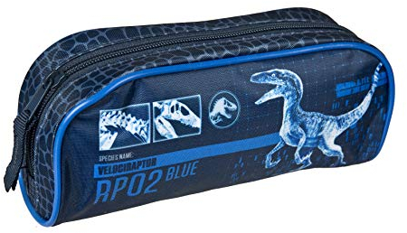 Undercover JURP0691 - Schlamperetui, Jurassic World, für Schule und Freizeit, ca. 22 x 7 x 9 cm, Blau