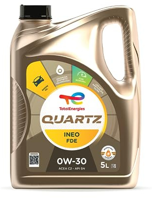 TotalEnergies Quartz INEO FDE 0W30 Engine Oil - ACEA C2, API SN - Approved by FORD WSS-M2C-950-A, STJLR.03.5007 - Low SAPS Age-Resistance Technology Advanced Synthetic Motor Oil Lubricant - 5L