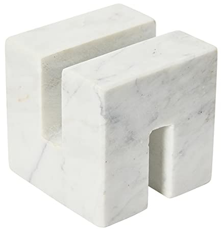 Creative Co-Op Contemporary Marble Cookbook Stand, White