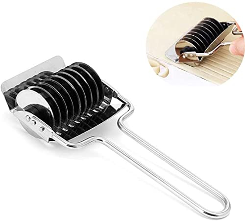 LATRAT Cortador de masa de acero inoxidable, máquina manual para hacer pasta espaguetis, herramienta de cocina para pasta
