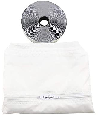 300cm Universal Window Seal for Mobile Air-Conditioning and Tumble Dryer, Air Exchange Guards with Zip and Adhesive Tape, No Need Drilling Holes