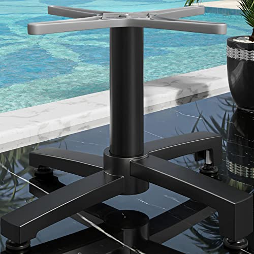 GGMMÖBEL Benicio | Bistro Lounge Tischgestell | 4 Fuß | Fuß: Ø 69 cm | Säule: 6 x 40 cm | Schwarz | Tischgestell Aluminium, Gastro Tischgestell