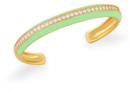 Kupferarmband Herren- und Damenarmband 18 Karat vergoldetes Armband C-förmige Öffnung Farbe Öltropfen Zirkon Armband Schmuck (H)