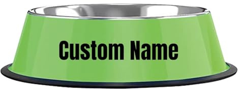 Personalised Custom Dog and Cat Bowls – Stainless Steel Non-Slip Pet Food and Water Bowl for Large, Medium, Small Puppies and Kittens(Green)