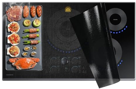 Extra Large Translucent Induction Hob Protector Mat 61x53cm,Induction Hob Cover - (Magnetic) Cooktop Scratch Protector - for Induction Stove,Multifunctional Silicone Mats (TS14G, 61x53cm)