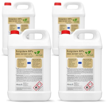 4 x 5 l d'acide acétique 60 % d'essence de vinaigre de qualité supérieure (20 l)