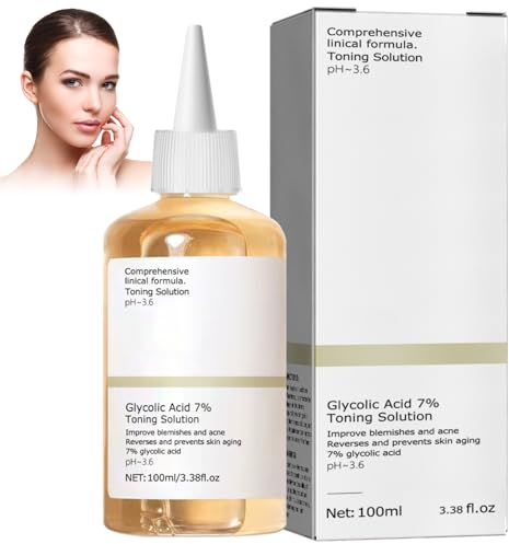 Glycolic Acid 7% Toning Resurfacing Solution, 100ml Glycolic Acid Toner, Glykolsäure Peeling Toner Toning Solution, Lösung für Hautunreinheiten und Akne, Hautverjüngung, Gesichtspeeling