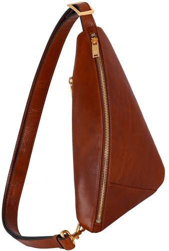 Time Resistance Leder-Umhängetasche – Tasche aus Vollnarbenleder – Brusttasche für Damen und Herren