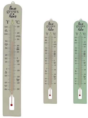 The Potting Shed Wall Mounted Garden Thermometer | Waterproof Outdoor Temperature Gauge | Greenhouse Patio Thermometer ~ 40cm - Colour Varies One Supplied