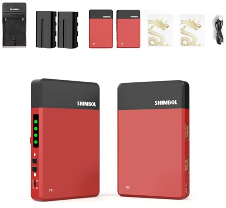 Shimbol Tp Mini Con Batteria Npf-550 E Kit Caricabatterie, Sistema Di Trasmissione Video Wireless Hdmi Da 600 Piedi, Trasmettitore E Ricevitore Hdmi, Latenza Di 0,07 Secondi