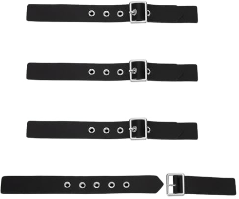 FINGERINSPIRE 4 Set Leder Aufnähknebelverschlüsse Schwarzer Kunstleder Druckknopf Näh Druckknopfschnalle Metallverschluss Ersatz Druckknopf Nähzubehör Für Mantel Jacke DIY