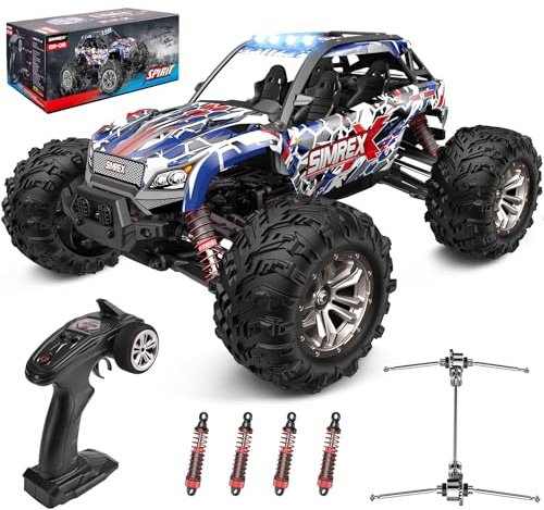 SIMREX 1:16 Scale Hobby RC Car, 36 KPH High-Speed 4WD RC Truck, 2.4 GHz Remote Control Car, 4WD All-Terrain Electric Vehicle, Off-Road Vehicle for Kids And Adults