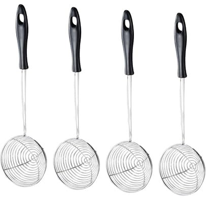 Amosfun 4stücke Hot Pot Sieb Aus Edelstahl Servierlöffel Für Suppen Nudeln Und Gemüse Mit Aufhängeloch Für Platzsparende Aufbewahrung Robust Und Hitzebeständig