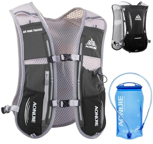 Azarxis 5L Trinkrucksack, Ultraleichter Laufrucksack mit 1.5L Trinkblase / 500ml Flasche, Trailrunning Rucksack, Laufweste Fahrradrucksack für Laufen, Joggen, Marathon