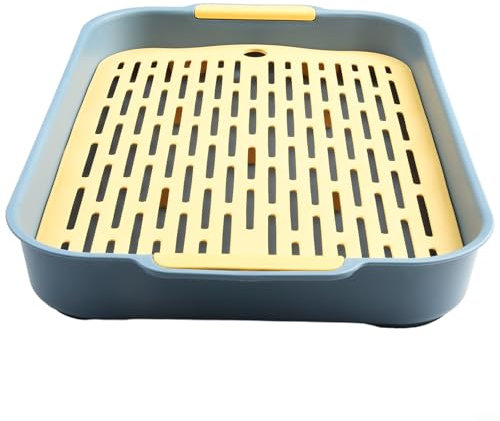 Zeroupshop Rectangular Rabbit Litter Tray, Rabbit Litter Boxes with Grate, Potty Trainer Rabbit Cage Toilet, Animal Litter Pet Toilet, Litter Tray Toilet for Rabbit Guinea Pig (D)