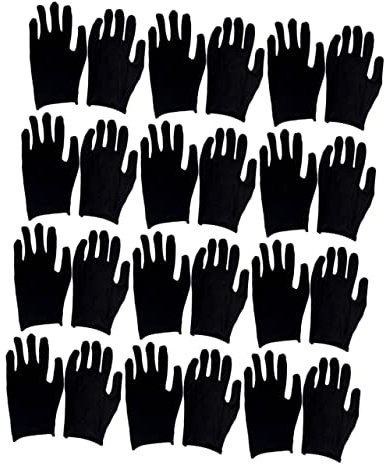 CANIGHT Baumwollhandschuhe 12 Paar Feine Handschuhe Für Damen Arbeitshandschuhe Schwarz Bequeme Und Stabile Hand