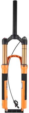 Tbest Fourche Avant de Vélo, Remplacement de Fourche Avant à Chambre à Air Unique avec Commande de Fil de Vélo de Montagne pour de 26 Pouces
