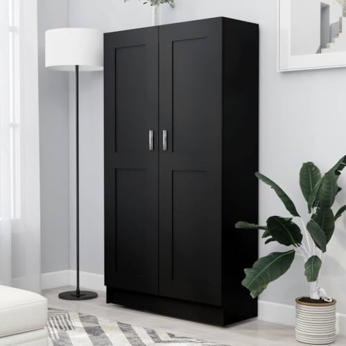 Myheimly Bücherregal Schwarz 82,5x30,5x150 cm Holzwerkstoff