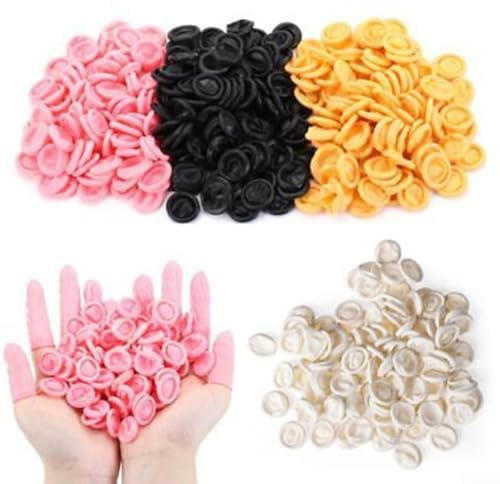 Lecreatekit Rutschfeste Gummi-Fingerlinge, Schutzhandschuhe für Nagelkunst, Elektronik-Reparatur und Mikroelektronik-Arbeiten, Weiß, 100 Stück