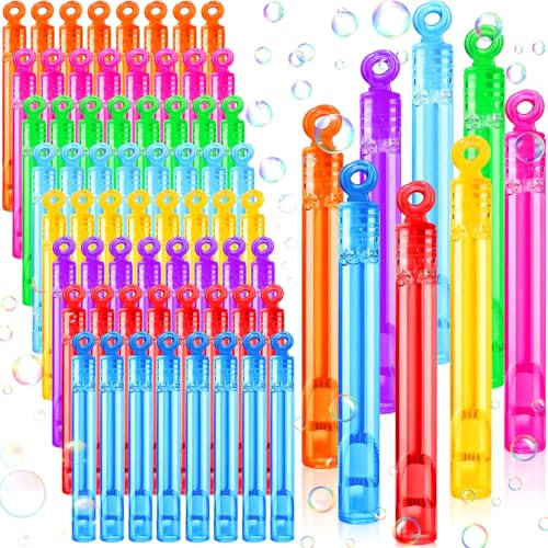 CIANBIFN 64 Stück Mini Seifenblasen Kinder, Seifenblasenpfeife Seifenblasen Kleinmit 8 Farben, Seifenblasen Kinder Mitgebsel für Kindergeburtstag, Hochzeit, Halloween, Seifenblasen Set für Kinder