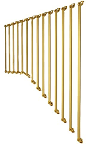 Garde-corps d'escalier d'intérieur – Clôture robuste en fer forgé pour marches, porche et terrasse – Supports métalliques dorés démontables de 45 cm pour sécurité de villa duplex