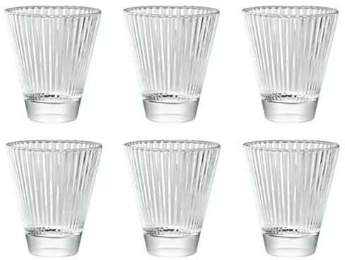 VIDIVI Vetri delle Venezie Set 6 bicchieri 250 ml, in vetro trasparente (Diva Ovale, Vino)